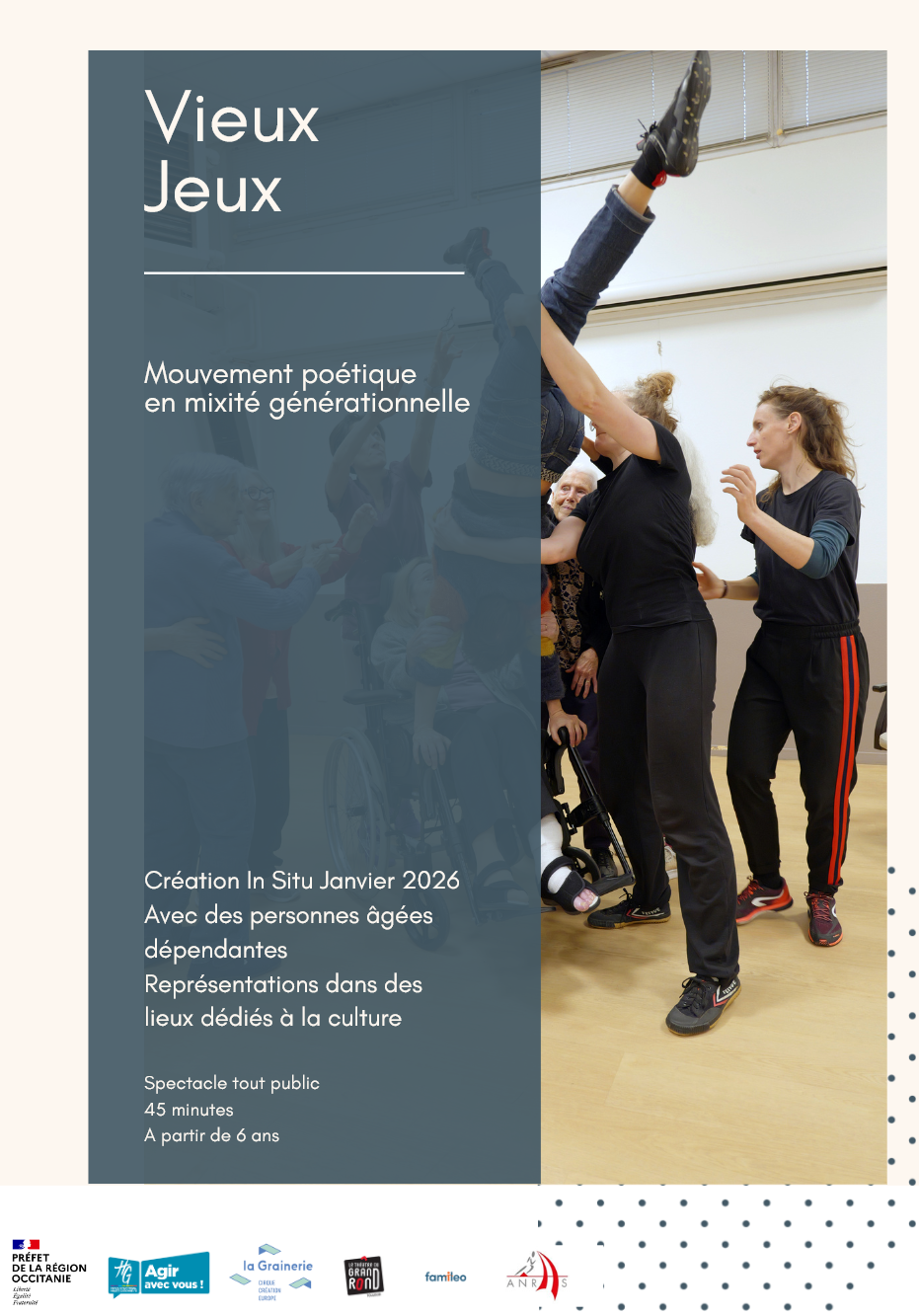 Dossier de présentation de la compagnie ni une ni deux pour le spectacle vieux jeux.